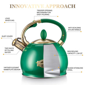 SUSTEAS kettle emits a loud whistle to signal boil from another room.