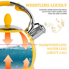SUSTEAS stove-top tea kettle with loud whistle signaling readiness