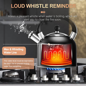 SUSTEAS tea kettle with 3.17 quart capacity ideal for family brewing.