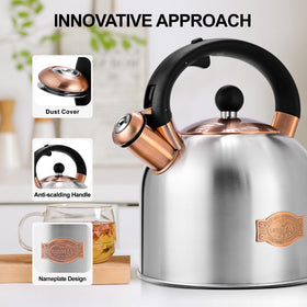 SUSTEAS kettle shows a composite base for even heating