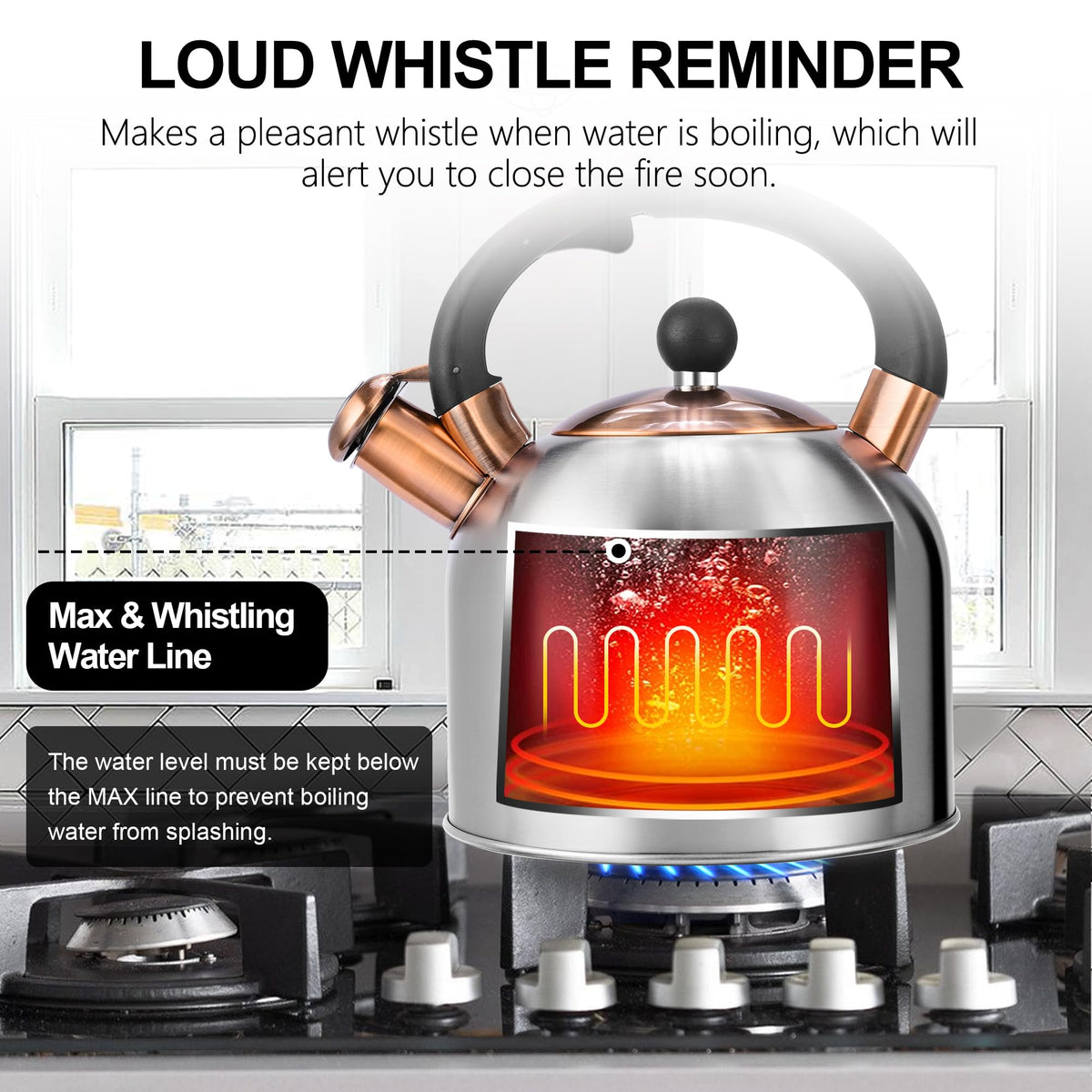 SUSTEAS kettle on induction and other stovetops for versatility