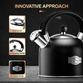 SUSTEAS tea kettle whistle feature signals boiling water for precise timing.