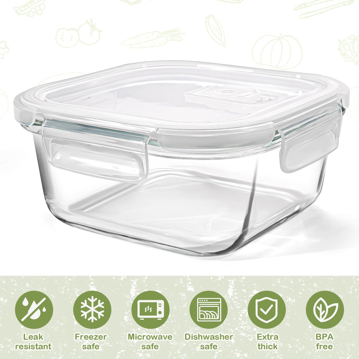 Susukkie borosilicate glass 4-pack offers durable, toxin-free storage.