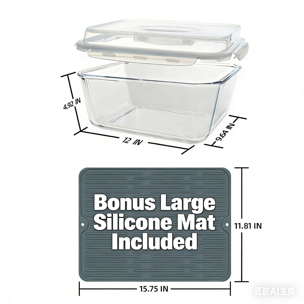 Susukkie borosilicate oven-safe container suitable for reheating directly in oven.