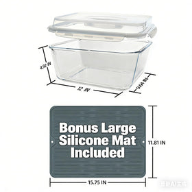 Susukkie borosilicate oven-safe container suitable for reheating directly in oven.