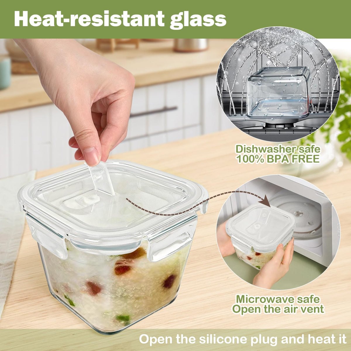 Susukkie microwave-safe glass containers for quick reheating and serving.