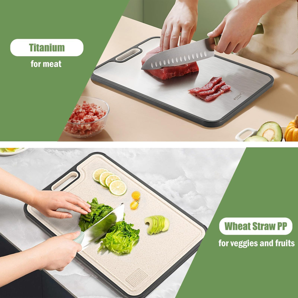 Sutaig cutting board juice groove catches liquids for mess-free slicing
