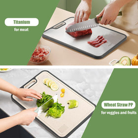 Sutaig cutting board juice groove catches liquids for mess-free slicing