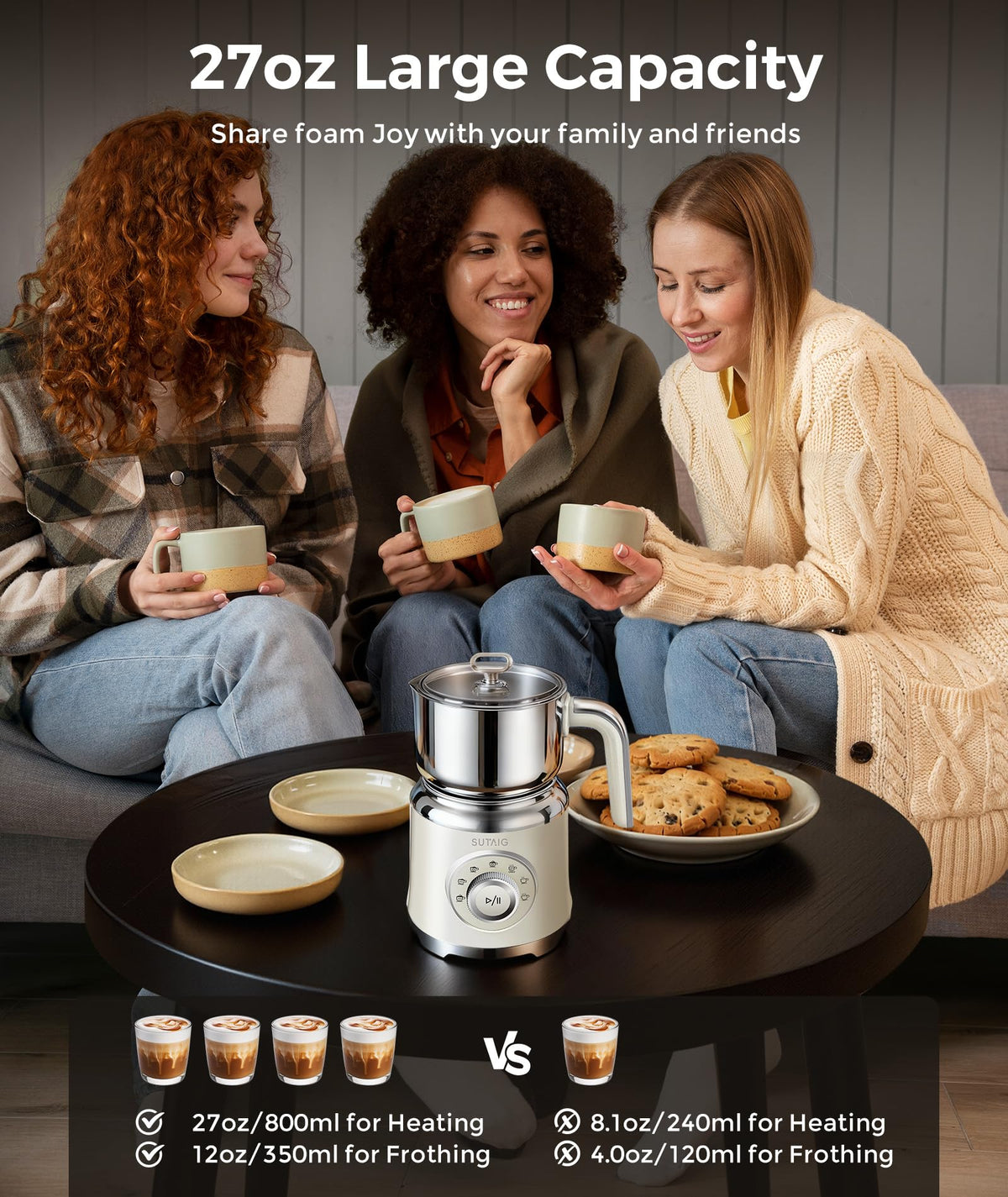 Sutaig milk frother pitcher is dishwasher safe and easy to clean