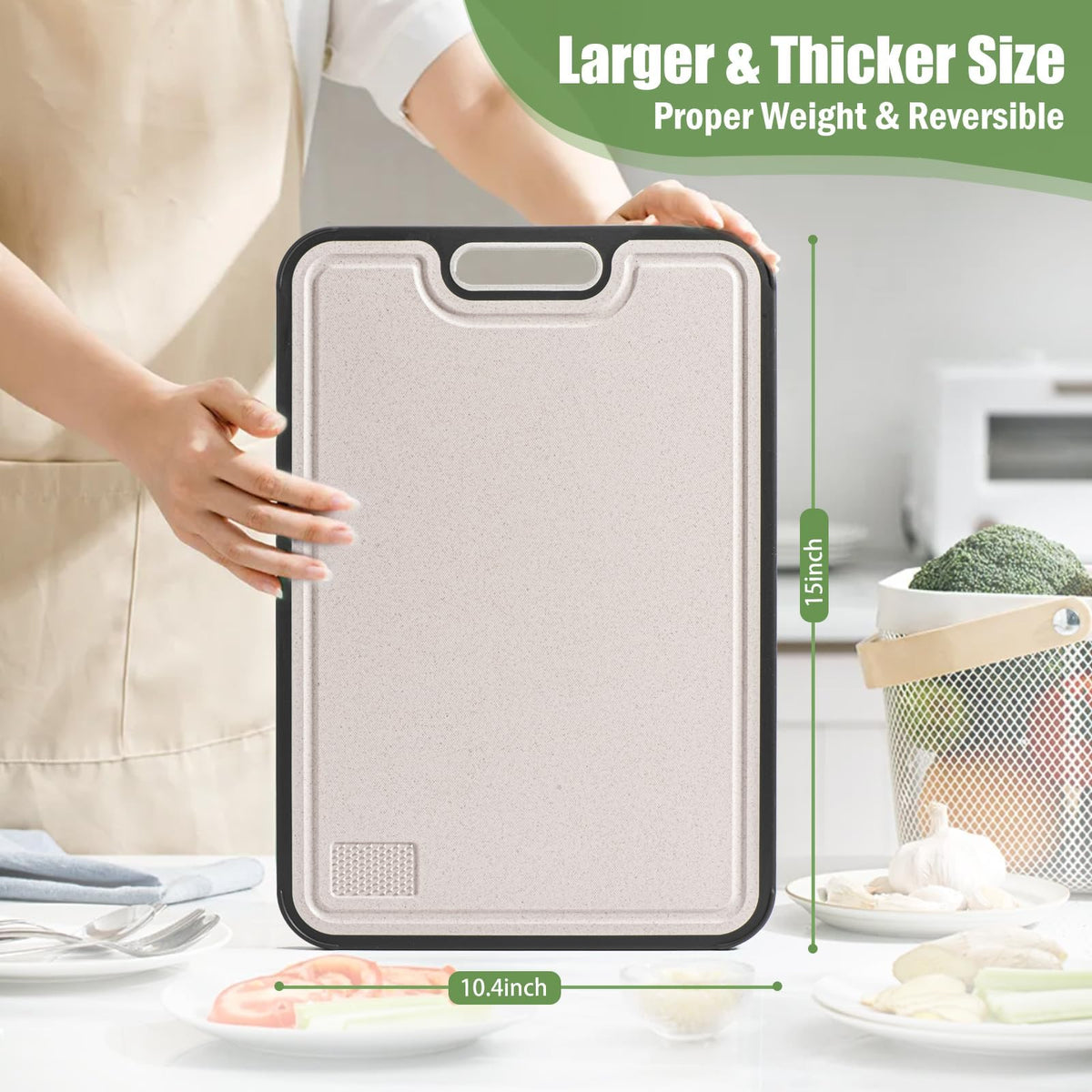 Sutaig titanium cutting board veggie side ideal for chopping vegetables and fruits