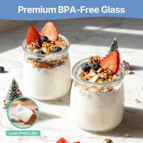 Suteck BPA free glass jars dishwasher safe for easy cleanup