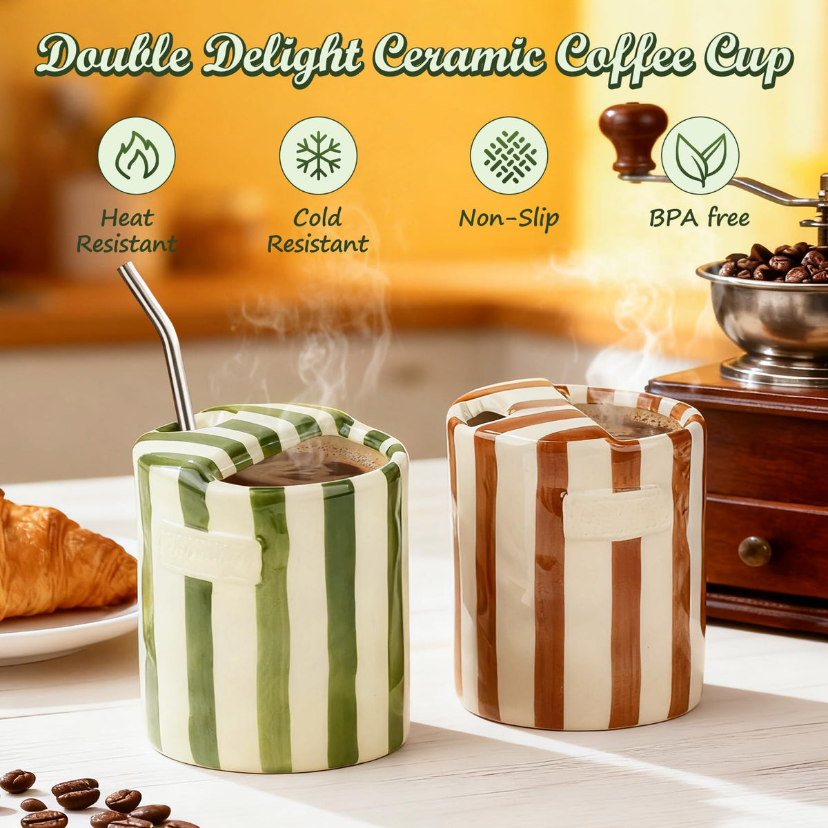 Suteng microwave and dishwasher safe mug for easy daily cleaning.