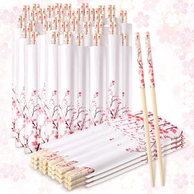 Suttmin cherry blossom chopsticks 50 pair pack for events and dining