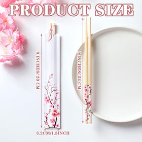 Suttmin cherry blossom chopsticks with blue flower sleeve for elegant service