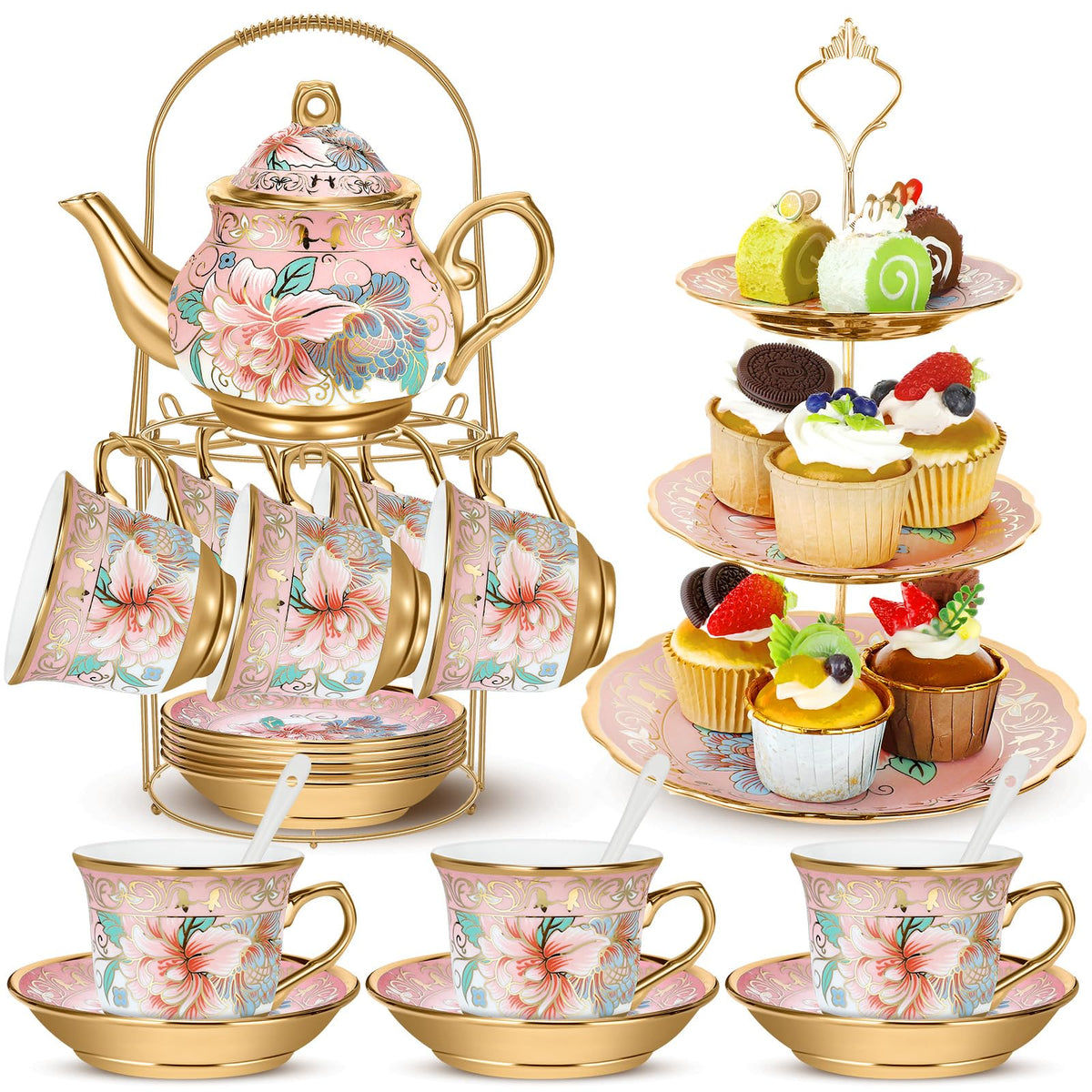 Suttmin teapot set with teapot and cups for elegant daily tea.