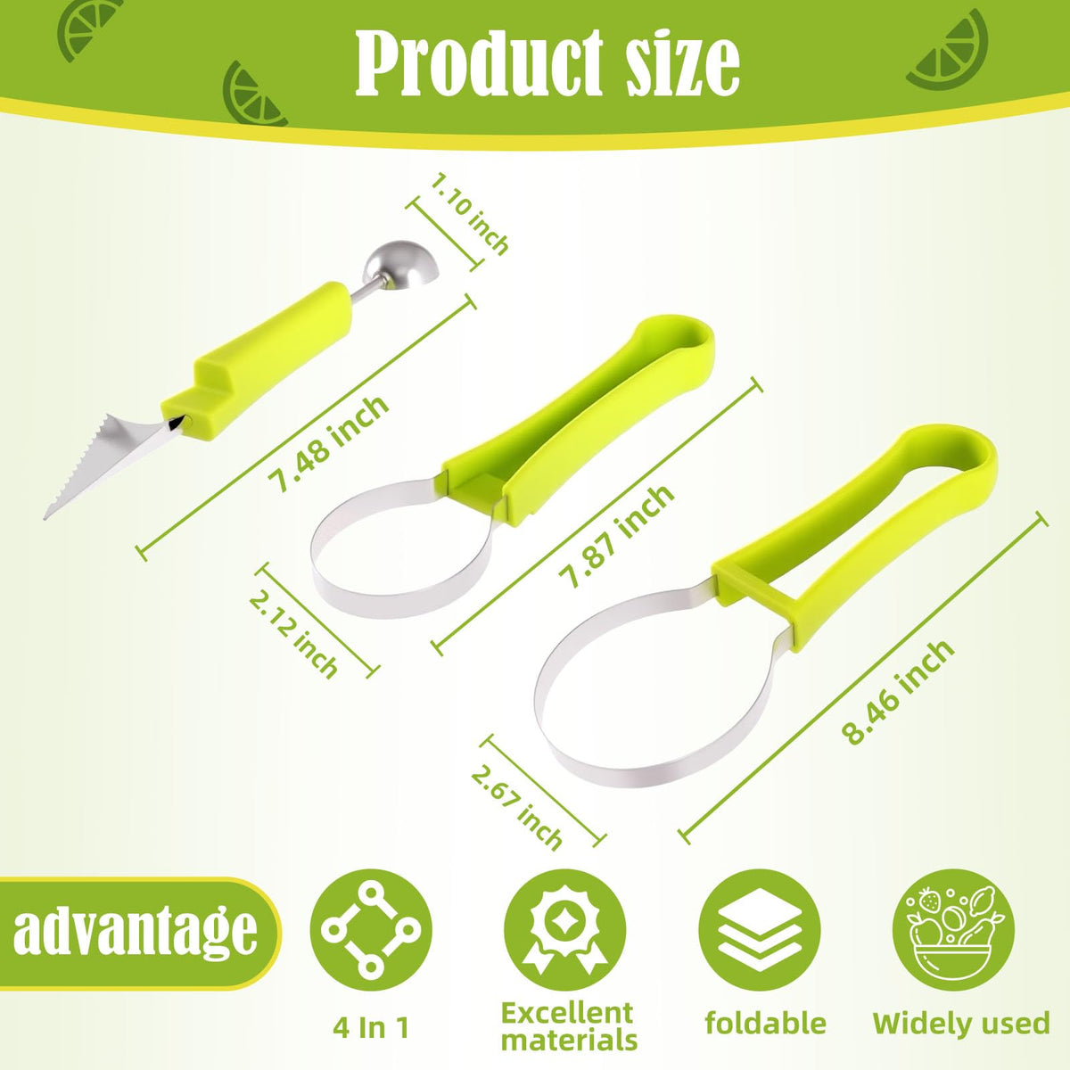 Suuker 4-in-1 green set enables versatile fruit prep and presentation