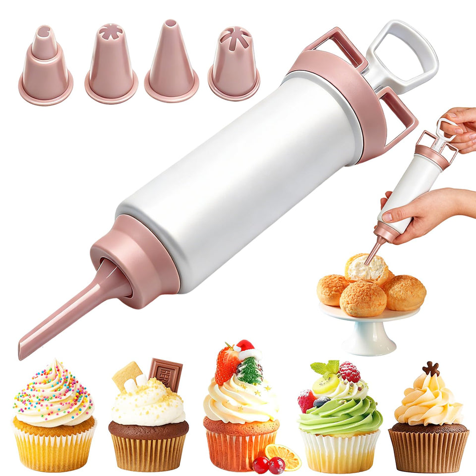 Suuker cake decorating gun for precise icing on cupcakes and cakes
