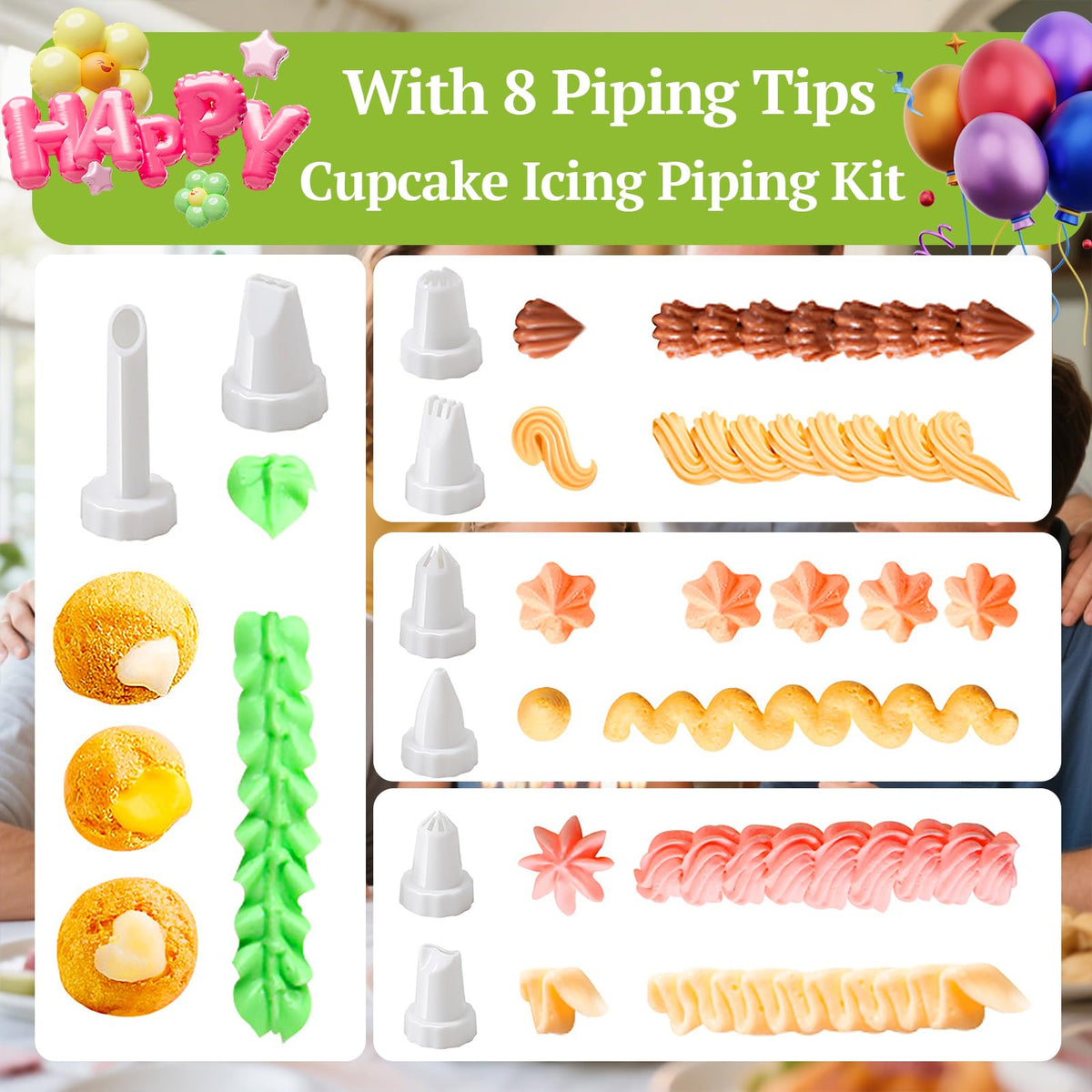 Suuker cake decorating kit versatile for cakes, cookies, and more.