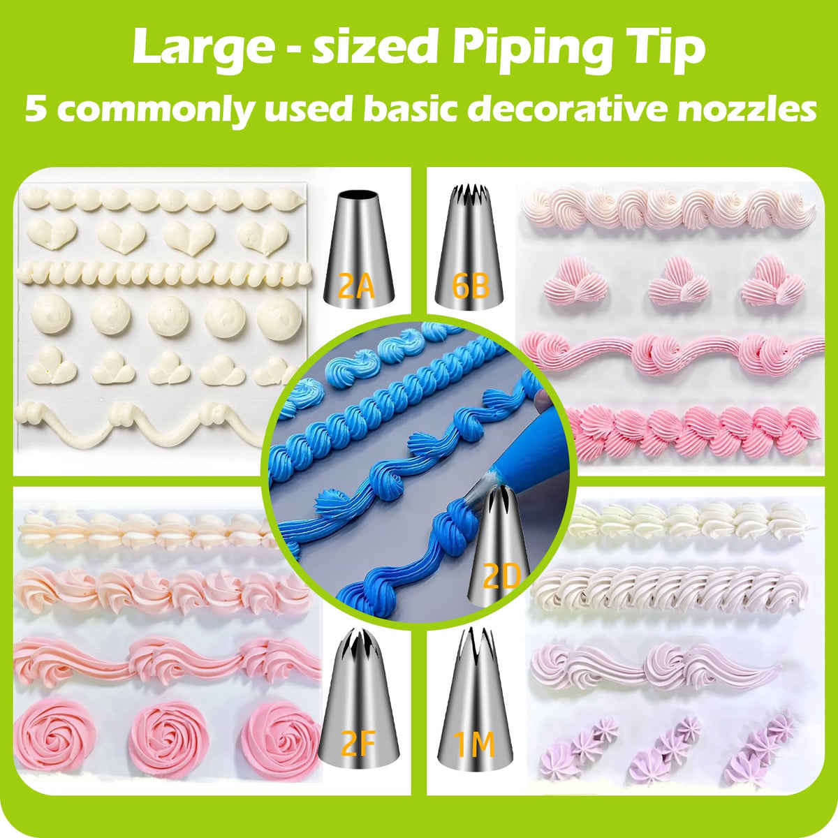 Suuker piping tips creating cookie borders and fine details