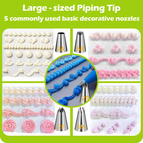 Suuker piping tips creating cookie borders and fine details