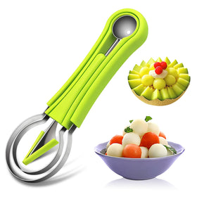 Suuker melon baller scoop demonstrates round fruit balls for salads