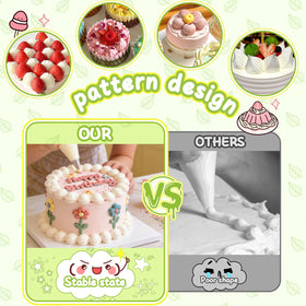 Suuker square wide piping tip creates clean, bold pastry patterns.