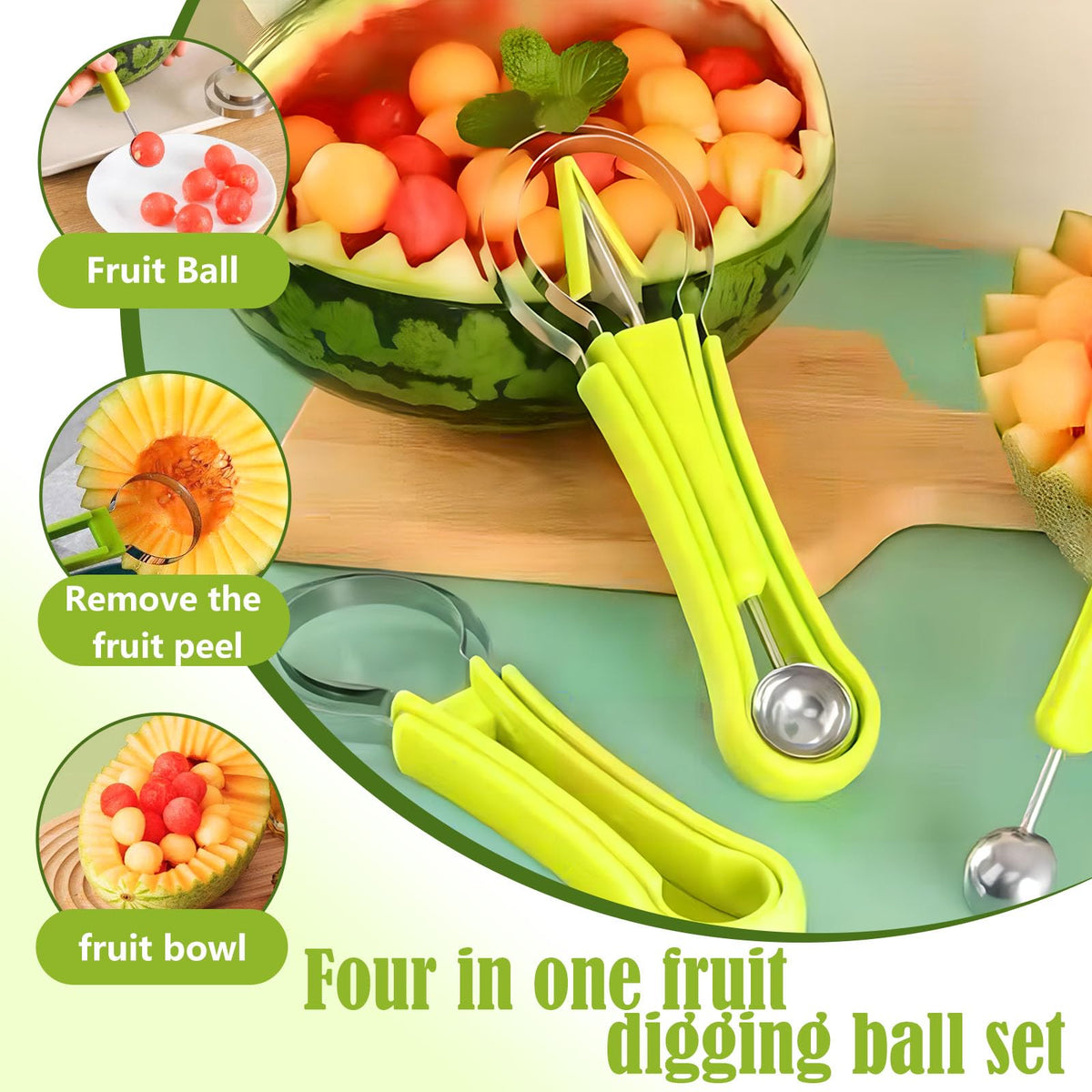 Suuker watermelon scooper large for easy flesh removal and generous servings