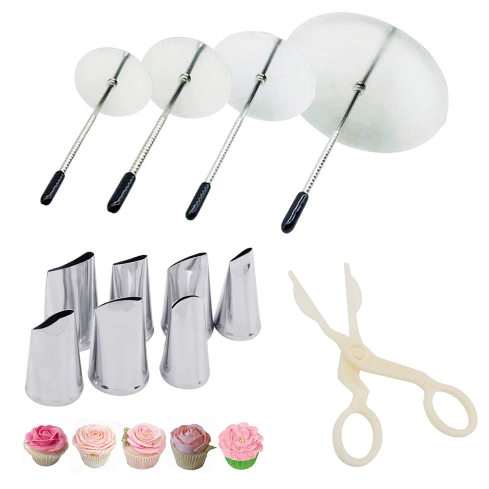Suxgumoe cake decorating kit nozzle collection enables versatile icing textures.
