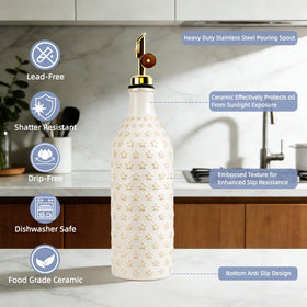 Gravity spout opens when tilted for smooth, controlled pouring.