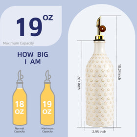 Opaque ceramic body protects oil from light for fresher flavor.