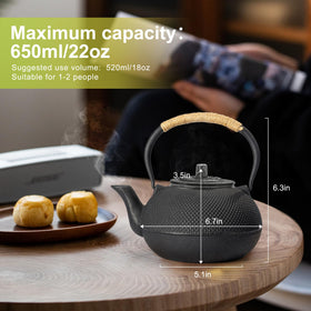Suyika tetsubin teapot handle and lid design for comfortable pouring