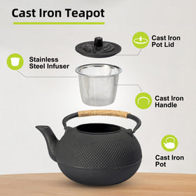 Suyika Tetsubin teapot lid handle closeup highlights secure grip