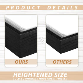 Suzile two-pack black wooden towel holder, open slot emphasizes easy front access to towels.