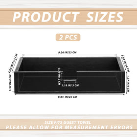 Suzile two-pack black wooden towel holder, side view showing slim footprint for countertops.
