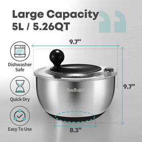SveBake 5.3qt capacity spinner ready for family meal prep