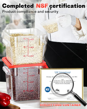 SVKLHY NSF-certified BPA-free container ensures safe storage for hot or cold foods.
