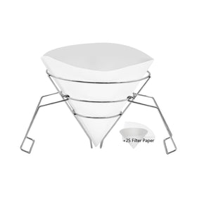 SVTELI oil fryer filters and stand with durable iron design for commercial kitchens.