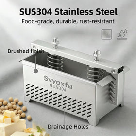 Svyaxfa drip tray and towel setup for easy cleanup after pressing.
