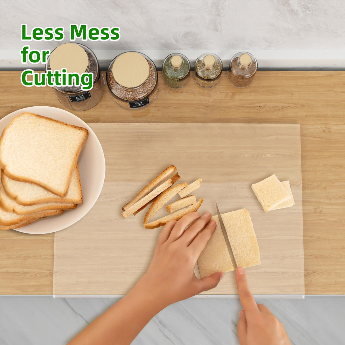 SWSKR board features eight non-slip dots for stability during chopping