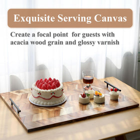 SwallowLiving Noodle Board with handles for easy kitchen-to-table transition