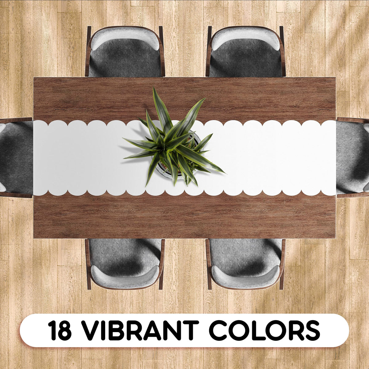 Swanoo disposable table runner offers easy cleanup after celebrations.