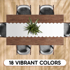 Swanoo disposable table runner offers easy cleanup after celebrations.
