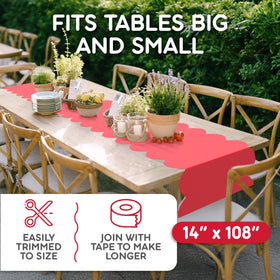 Swanoo stylish scallop runner adds color to celebrations.