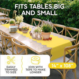 Swanoo yellow scallop edge detail adds charming texture to tables