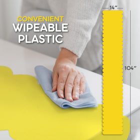 Swanoo yellow scallop runner pairs with color-coordinated linens