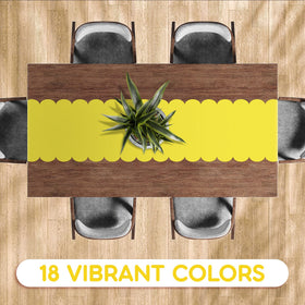 Swanoo yellow table runner cut to fit longer tables