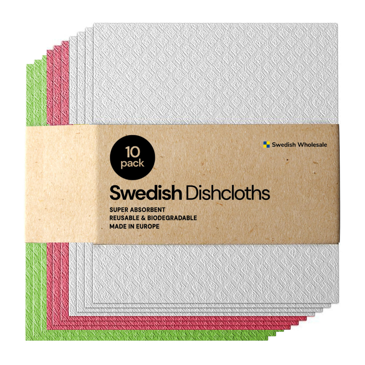 Swedish Wholesale dishcloths absorbent cellulose 8x7 inches for quick spill cleanup.