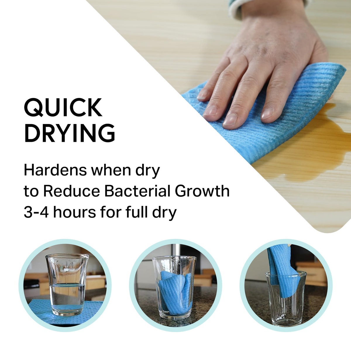 Swedish Wholesale dishcloths wrung to dry between uses maintains hygiene.