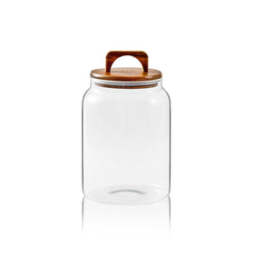 Sweejar 90oz glass storage jar with airtight lid keeps pantry items fresh and visible.