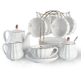 Sweejar British Royal porcelain tea set with cups and saucers for elegant tea service